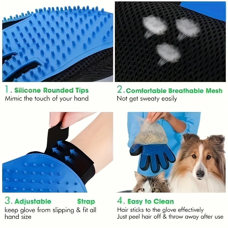 Перчатка-щетка для удаления ше – обзор и цена Pet Grooming Glove